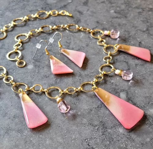 Pink Elegance - Pretty in Pink - Pink and Gold Jewelry